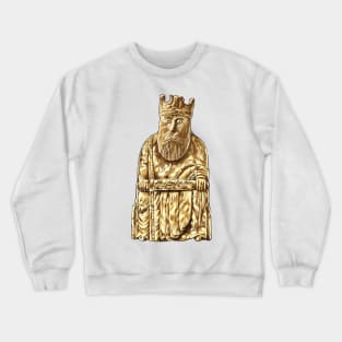 Regal Sovereignty: The Lewis Chessmen King Design Crewneck Sweatshirt